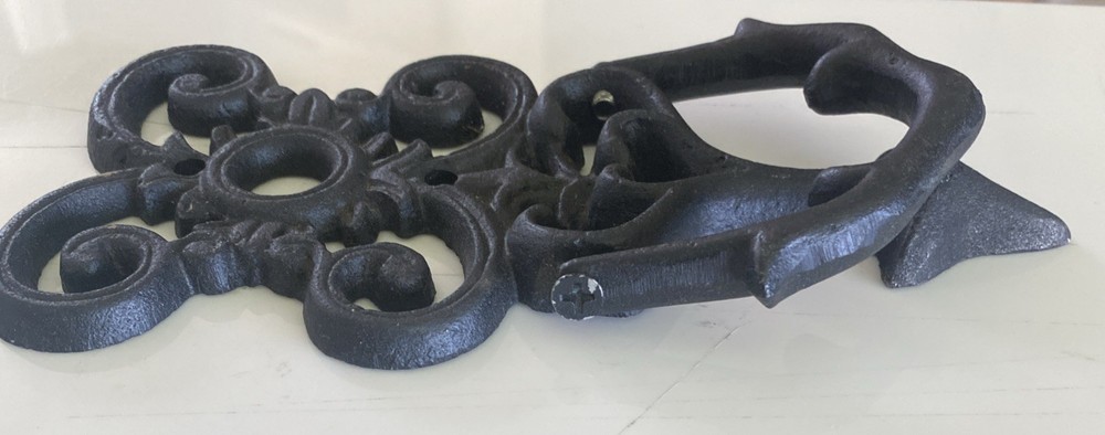 Cast Iron Antique Style Black Heavy Solid Door Knocker