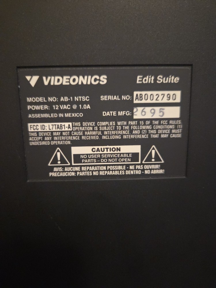 VINTAGE VIDEONICS EDIT SUITE A/B ROLL EDIT CONTROLLER MODEL:AB-1 NTSC...READ