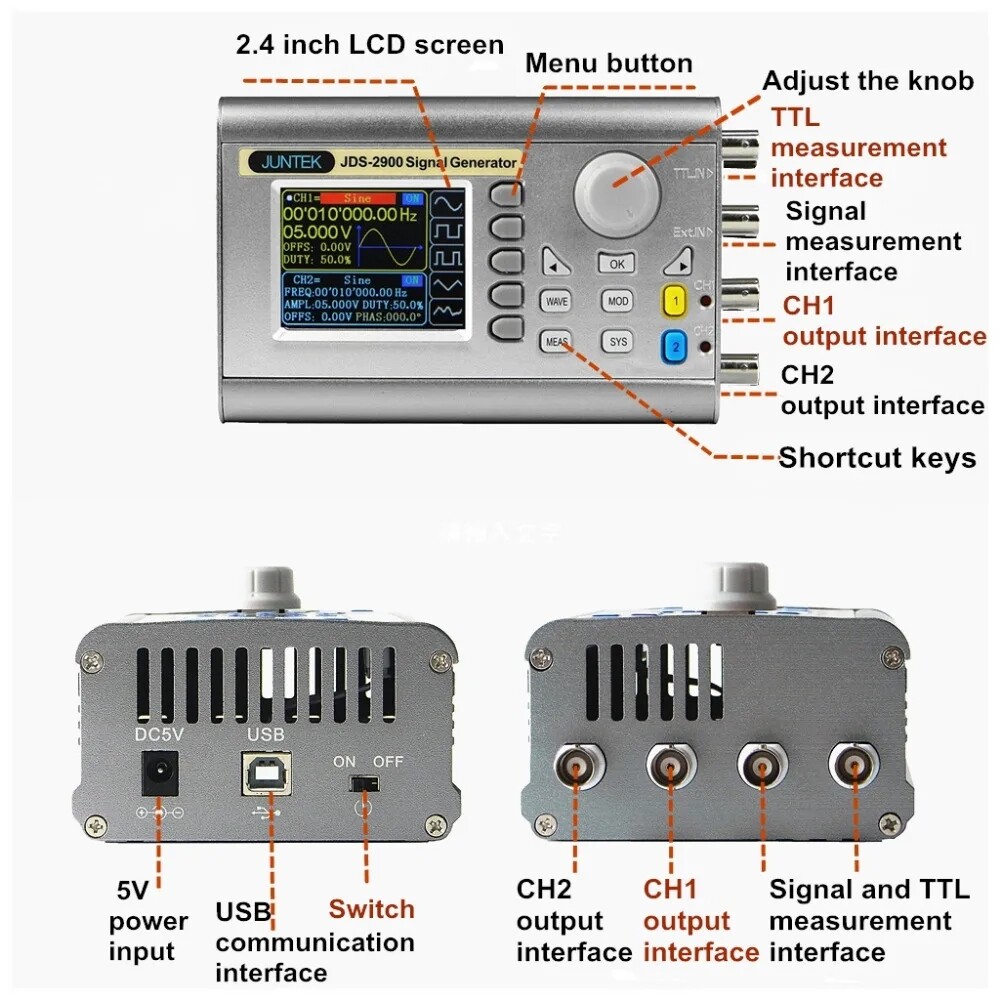 JDS2900 15-60MHz DDS Function Signal Generator CNC Arbitrary Waveform Pulse Wave