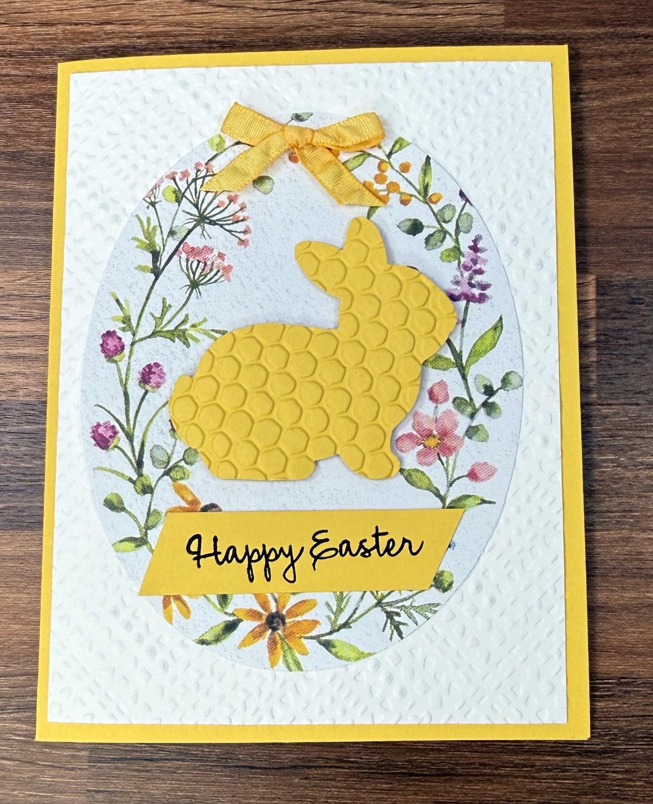 Stampin Up Card Kit Happy Easter Bunny Oval Floral Pink - Makes 4 Cards