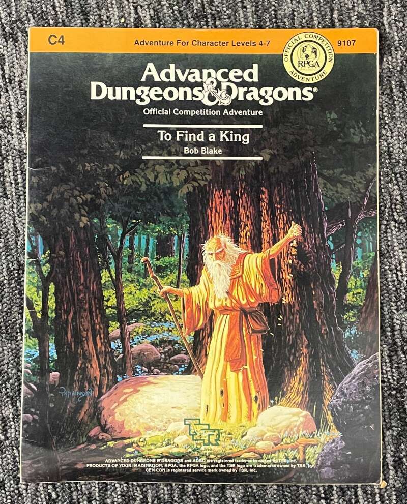 Advanced Dungeons & Dragons Map Only Module C4  9107 AD&D Adventure