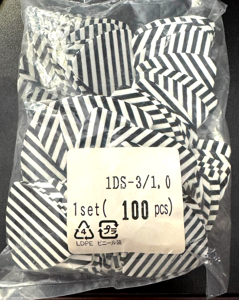 BULK Lot #29 - 1 Bag of 100 Guitar Picks Striped Design Bass 1DS - 3/1.0