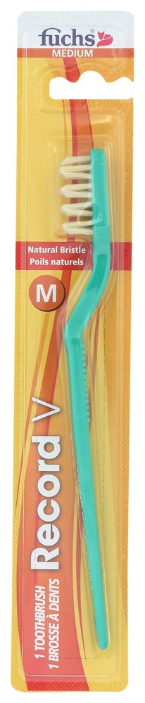 Fuchs Record V Natural Bristle Medium Toothbrush 3 Pack