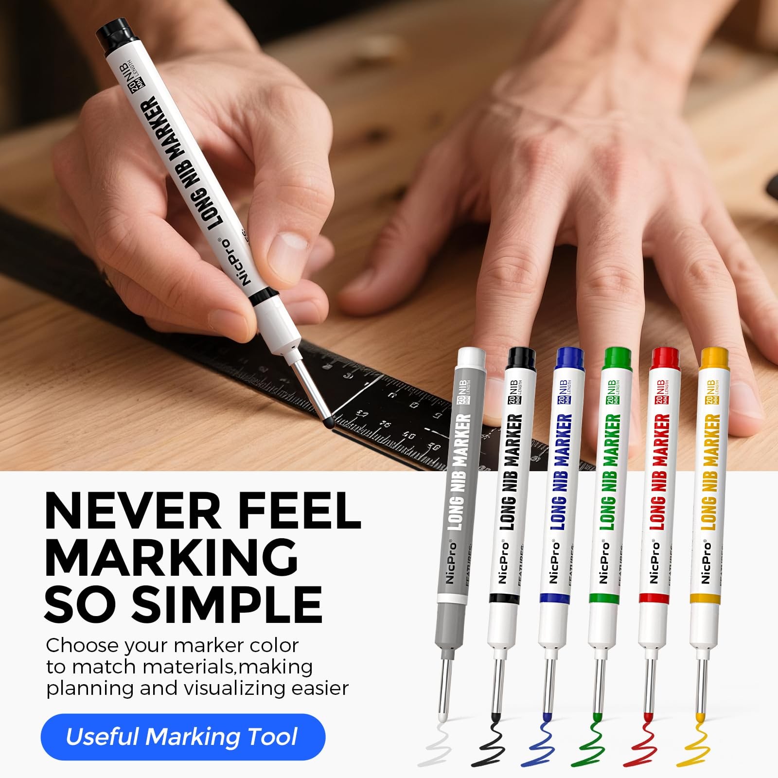 44 Pack CP3000 Carpenter Pencils with Sharpener, Mechanical Carpenter Pencil ...