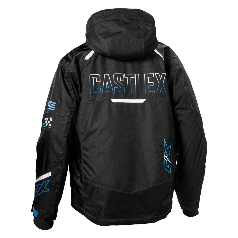 Castle X Strike G6 Snowmobile Jacket - Black/Process Blue