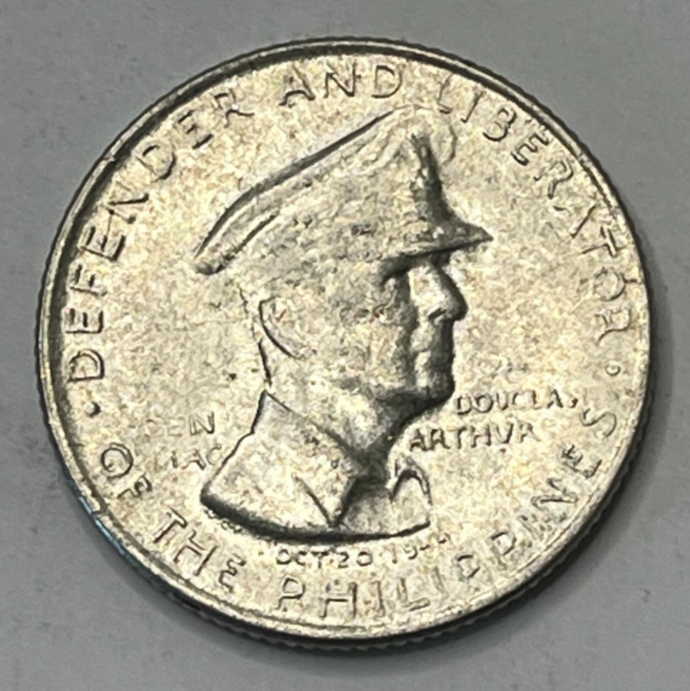 1947 S Philippines Silver 50 Centavos MacArthur
