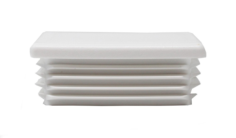 White Plastic 2"x3 inch Rectangle Universal Tubing End Cap Plug Insert