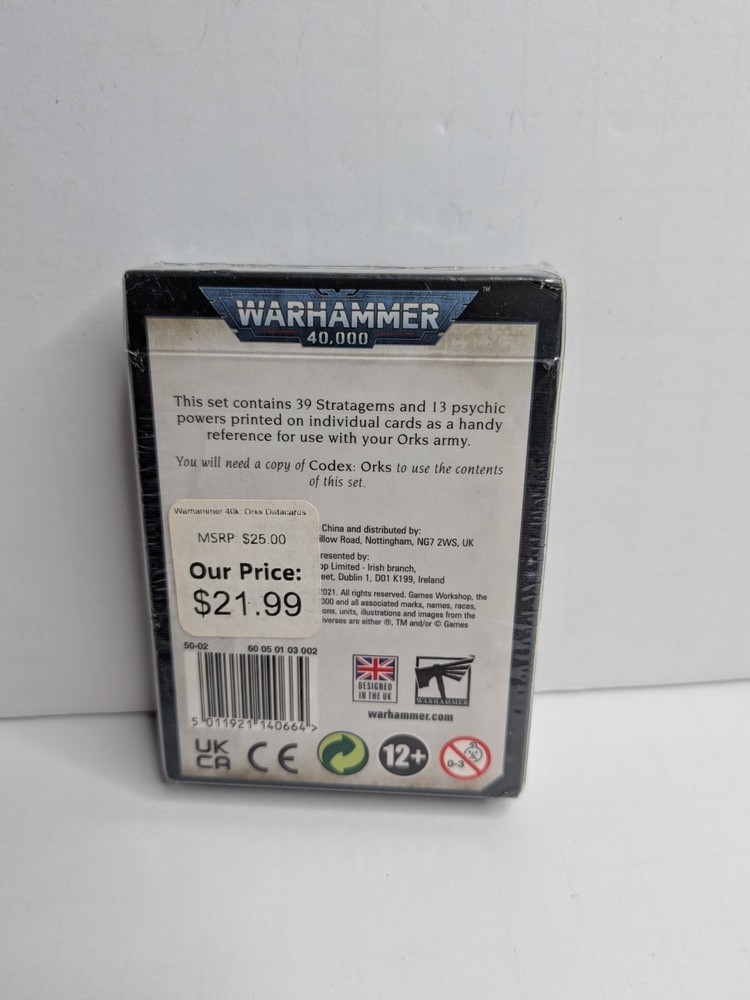 Warhammer 40k Datacards Orks codex NIB SEALED CARDS 9th Edition