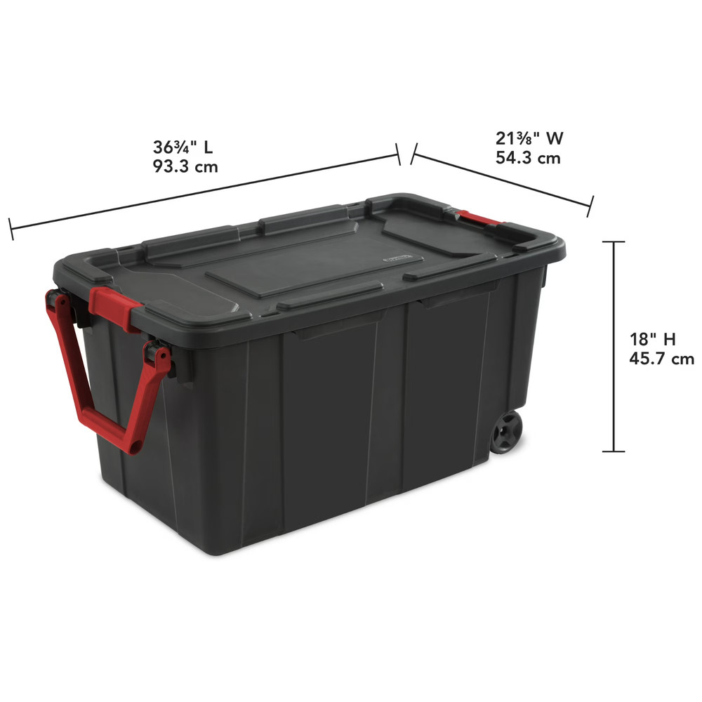 2Pack Extra Large Storage Bin, 40 Gallon Wheeled Plastic Storage Container 