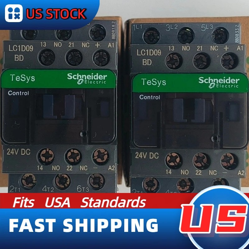 LC1D09BD Schneider New Contactor: 3 phase 3 NO, 24VDC coil, US In-Stock
