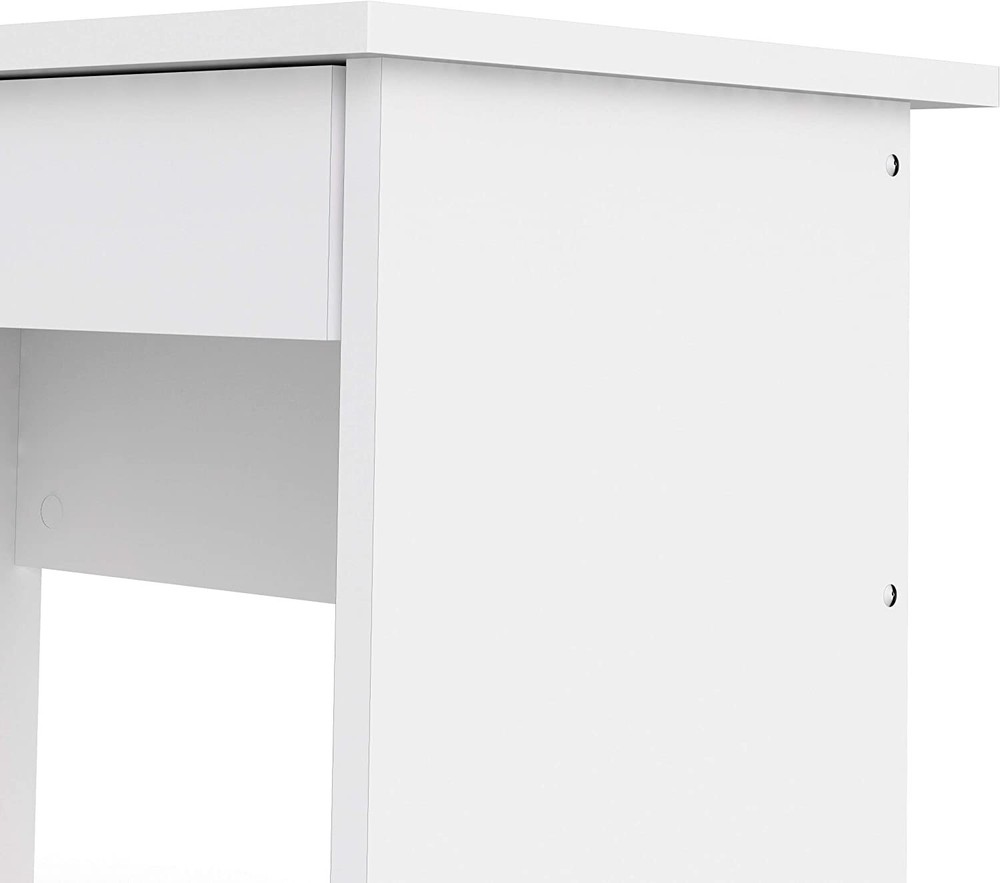 43 in. Rectangular White 5 Drawer Writing Desk with Locking Feature