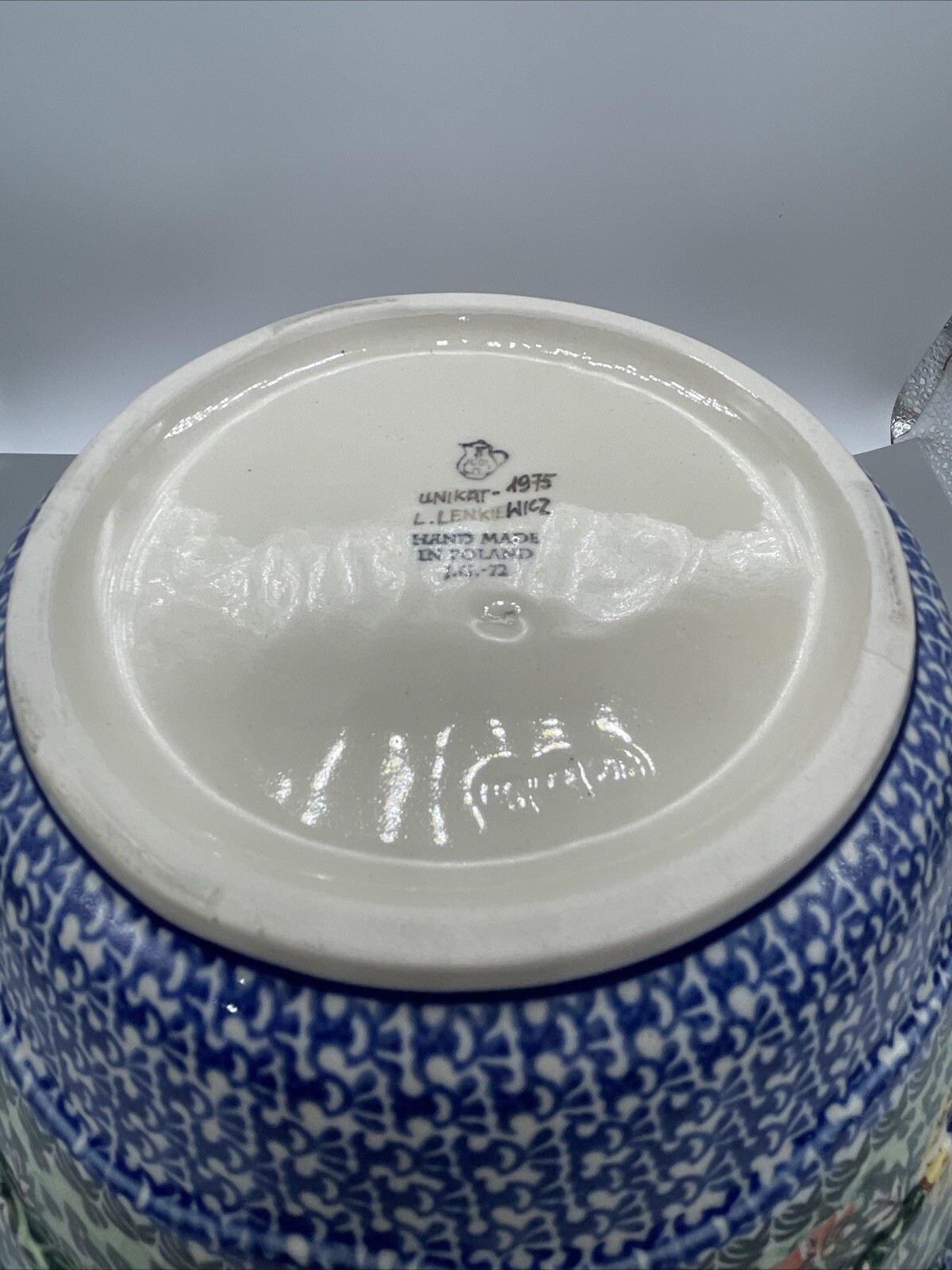 Polish Pottery Unikat L.Lenkiewicz #1975 Tulip Huge 12X5" Scalloped Serving Bowl