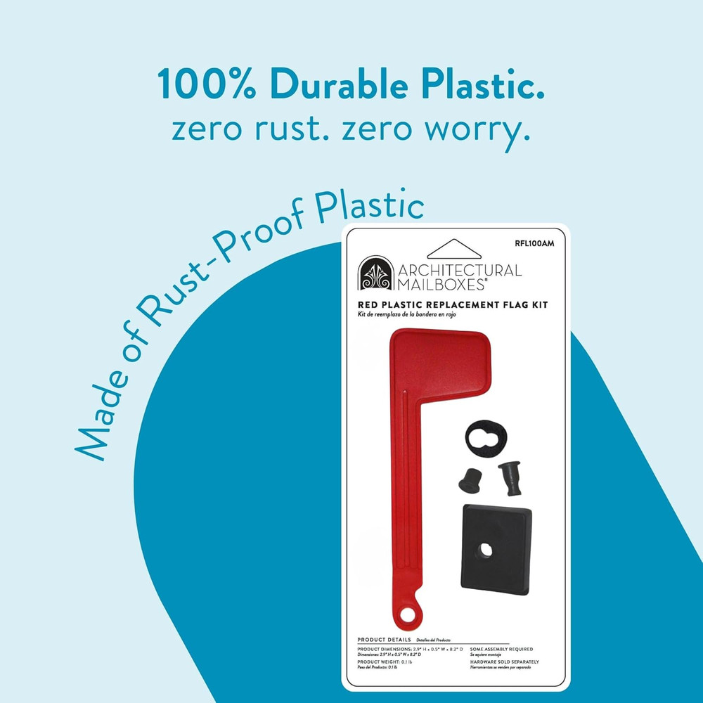 Plastic Mailbox Flag Kit, Red