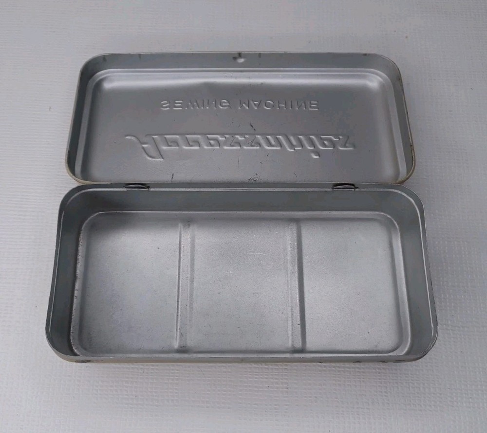 Vintage Sewing Machine Accessories Empty Tin Box
