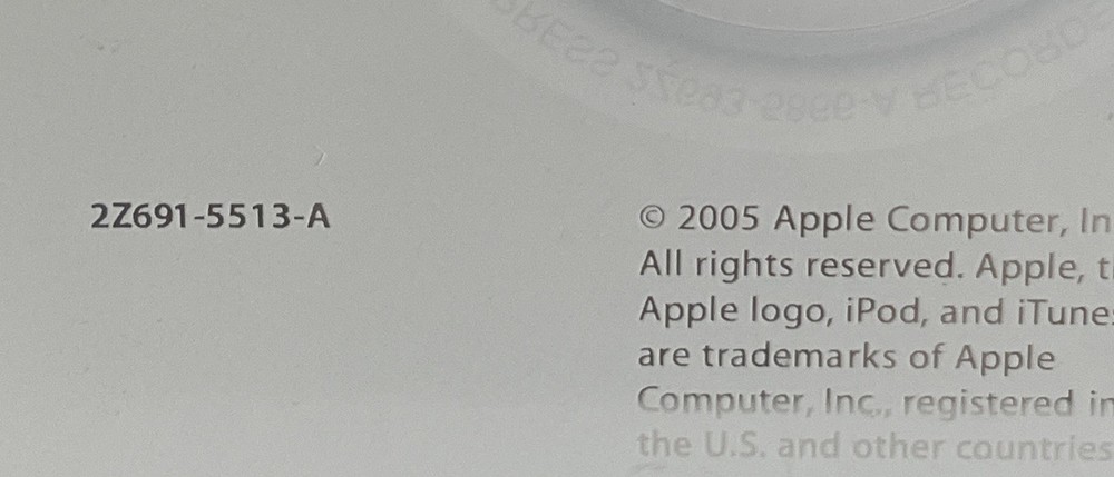 Apple iPod + iTunes Software Installation Disc CD-ROM