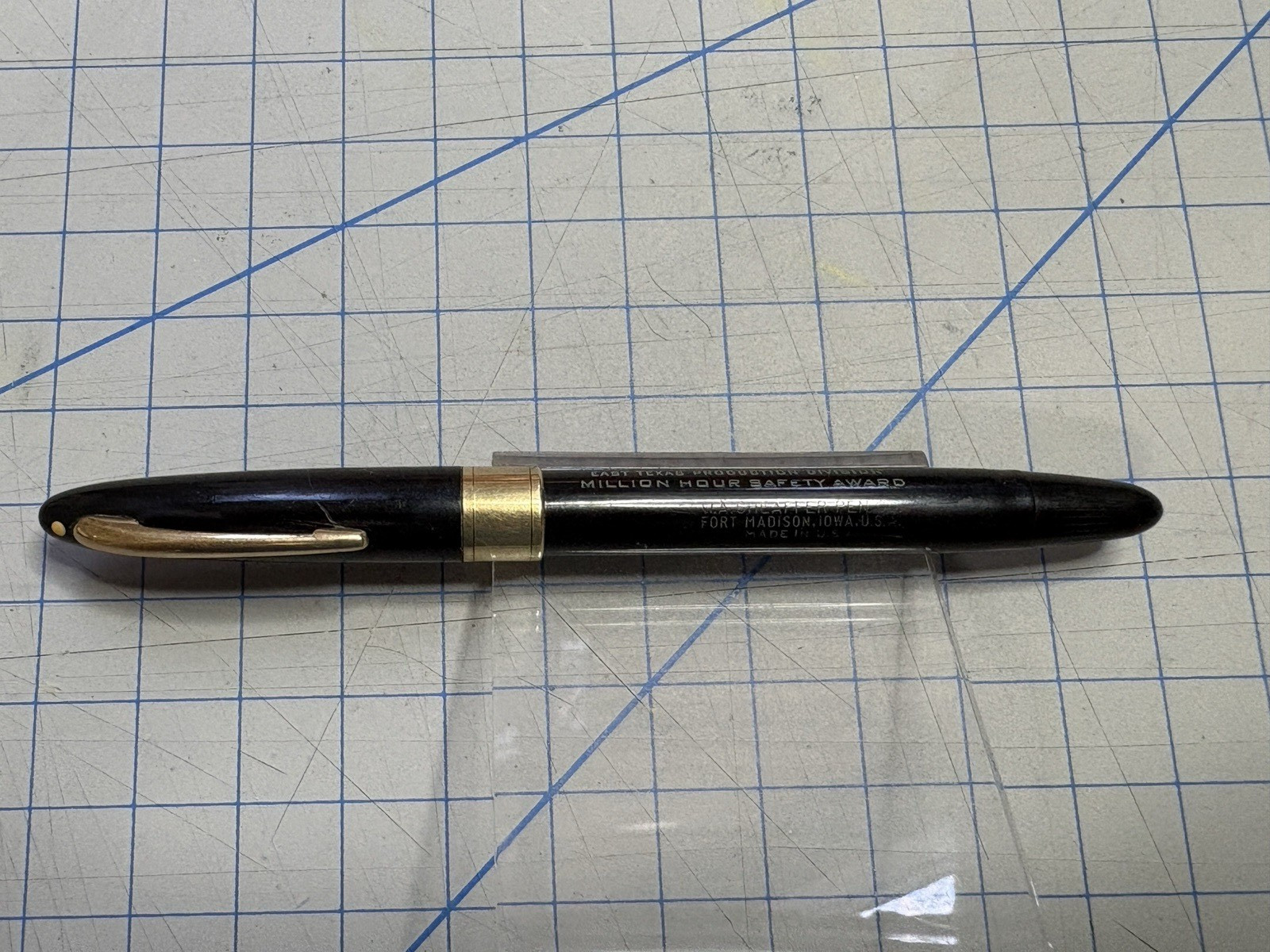 WA Sheaffer White Dot Black Vacuum Fill Fountain Pen 14K Nib Vintage- HUMBLE OIL