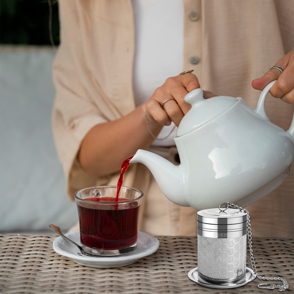Large Tea Infusers for Loose Tea, Extra Fine Mesh Large Tea Strainer for Spic...