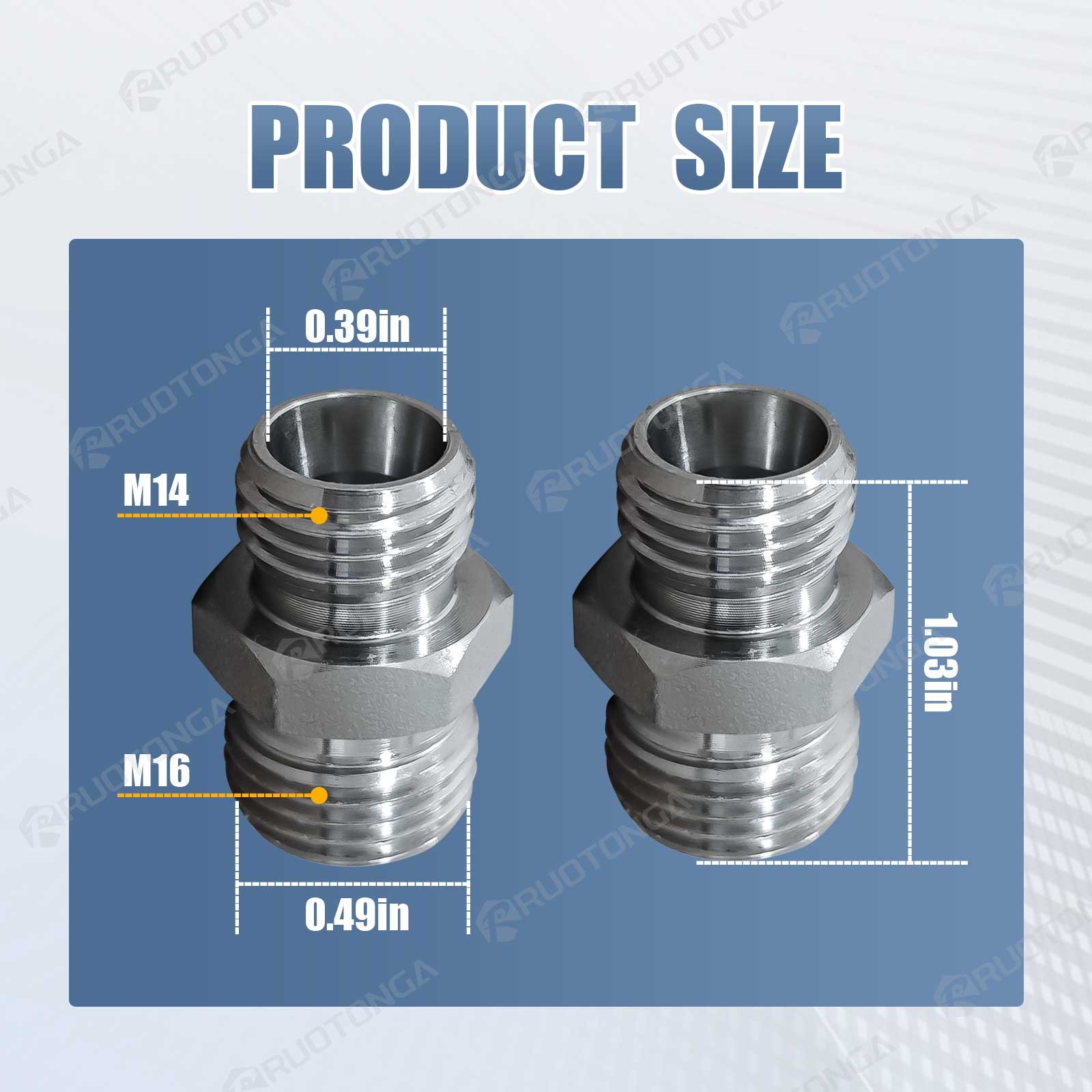 Mini Excavator Hydraulic Attachment Fittings ( 2 Pairs) 14m-16m Fittings