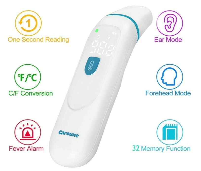 Non Contact Thermometer, forehead, ear readings, with Fever Alarm Function