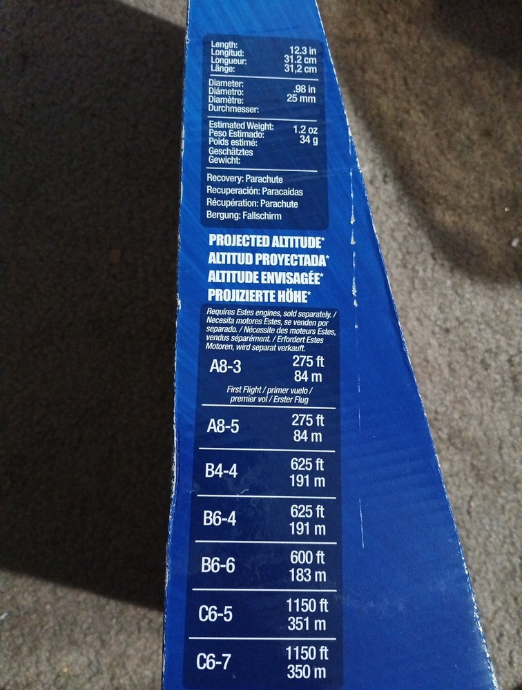 Estes 1427 Alpha III Model Rocket Launch Set E2X Model Rocket Kit 1150 Ft 351 M