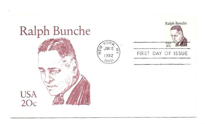 1860 20c Ralph Bunche, Andrews FDC