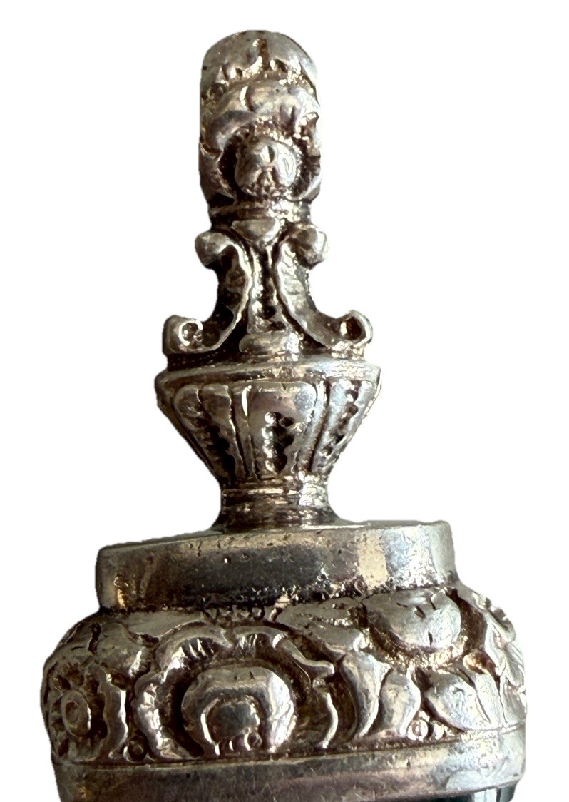Antique English Sterling & Bloodstone Fob/Seal, London 1919