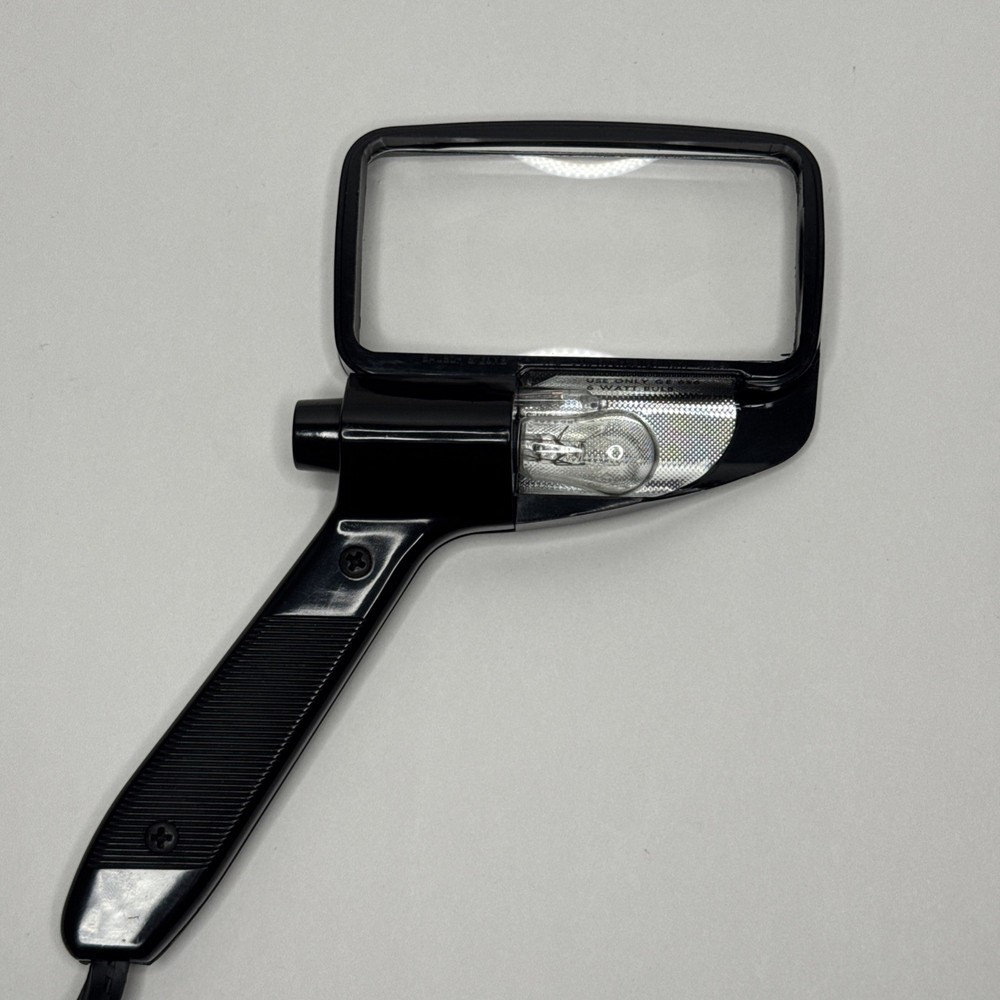 Vintage Bausch & Lomb Illuminated Magnifying Glass Rectangular Light Up, WORKING