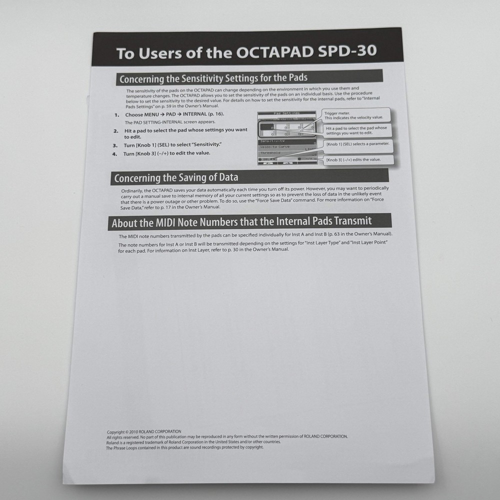 Roland Octapad SPD-30 BK 8-Pad Sampling Effects Electronic Module