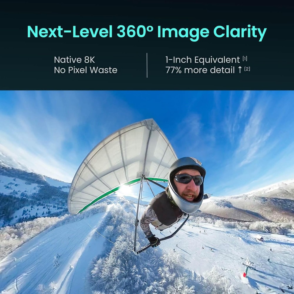 Xtra Sphra360 Action Camera,8K Panoramic Video,1'' Sensor Equivalent,Waterproof