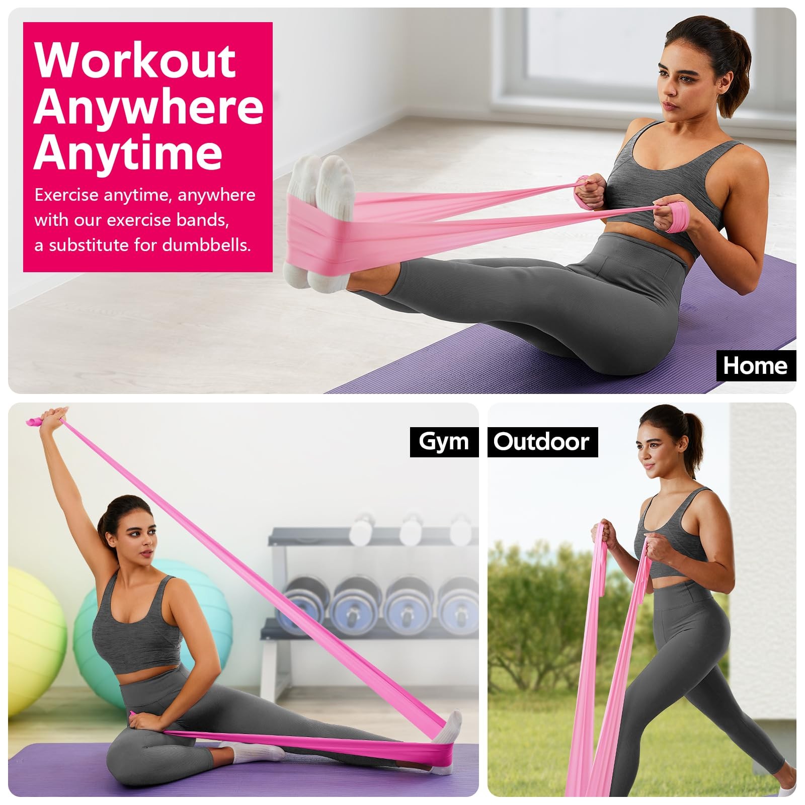 Resistance Bands for Working Out, Exercise Bands for Women and Men, Workout B...