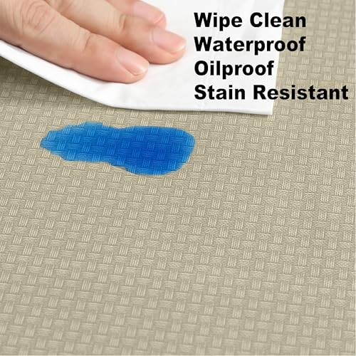 Basketweave Vinyl Flannel Backed Tablecloth, 102" x 60" (Rectangular) Natural