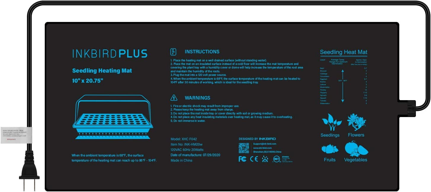 Seedling Heat Mat Seed Starter Pad Plant Germination Grow Hydroponic 10" x 20.75
