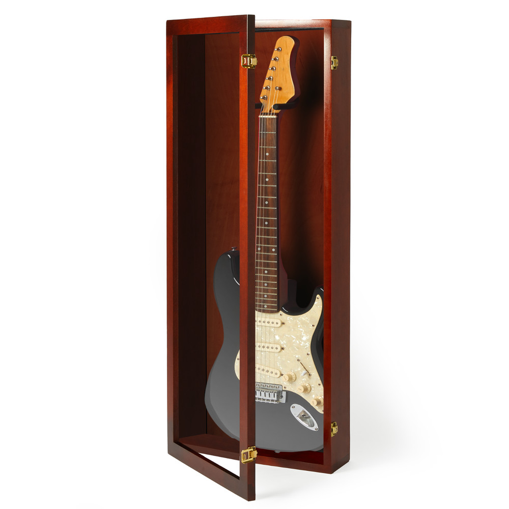 Guitar Display case/ Solid hardwood Strat/gibson Cherry / No Felt