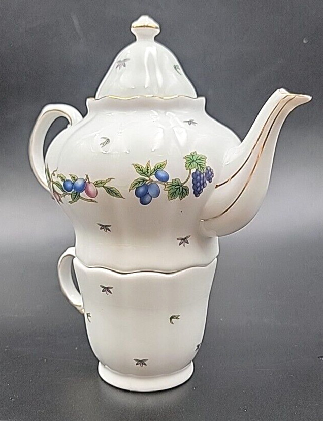 Fruit Basket Porcelain Tea For One Set - EUC