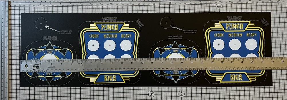 Laminated Capcom Button Layout Arcade Control Panel Overlay (cpo)
