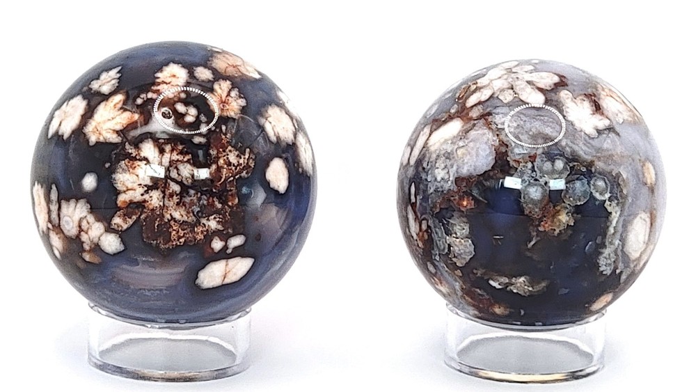 Blue Flower Agate Sphere- Over 2" Diameter - WYSIWYG