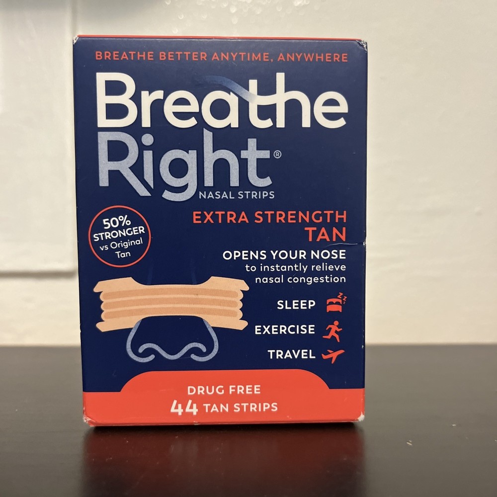 Breathe Right Extra Strength Nasal Strips, Tan, 44 Count