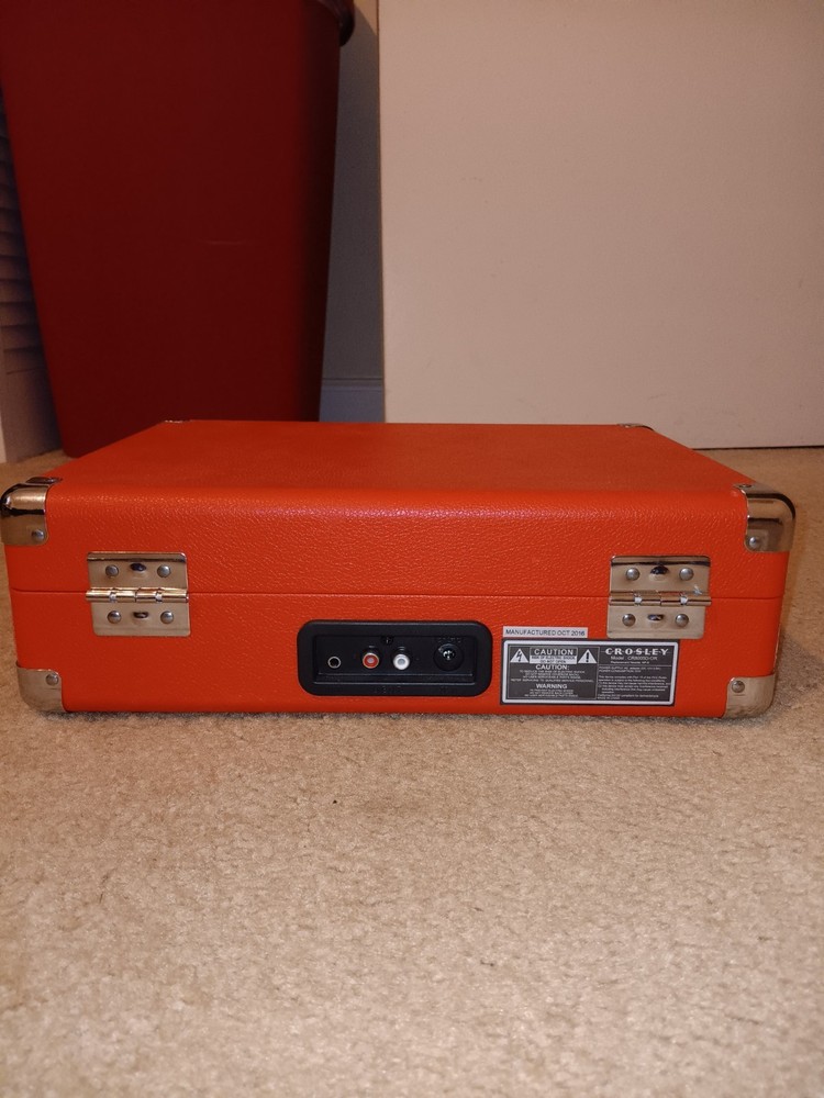 Crosley Bluetooth Suitcase Record Player Orange RCA & Headphone Outputs