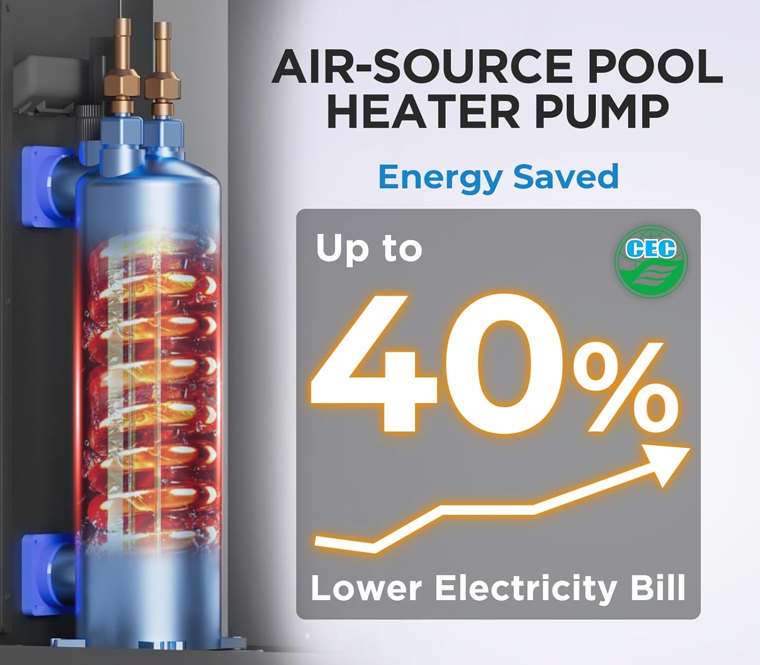 Varpoolfaye 16,000BTU Swimming Pool Heat Pump Above Ground Pool 5000 Gallon 120V