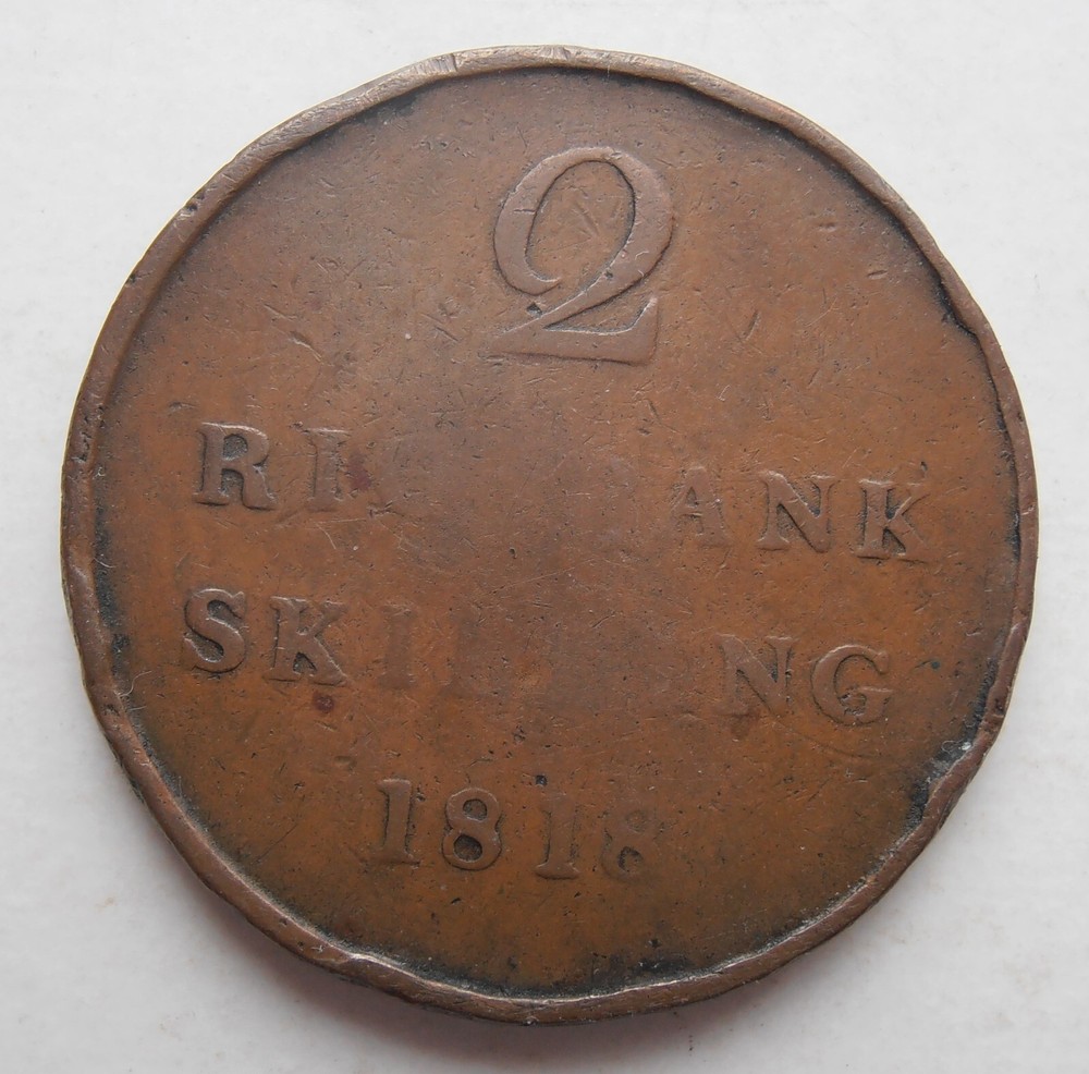 DENMARK 2 SKILLING 1818