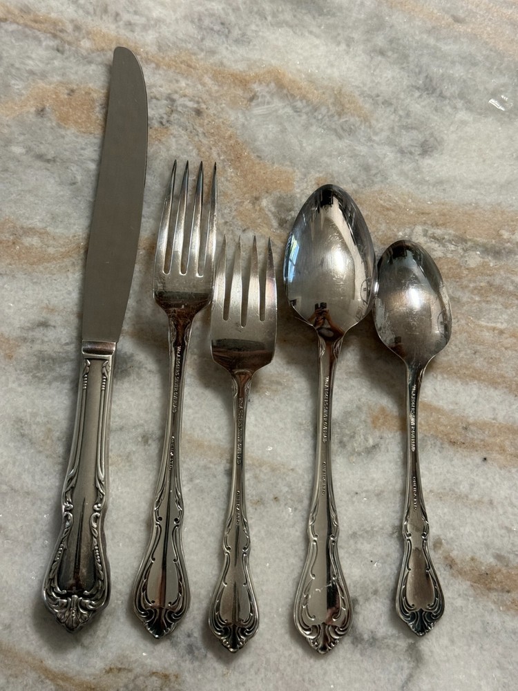 5pc place setting Chalice-Harmony Silverplate Wm A Rogers