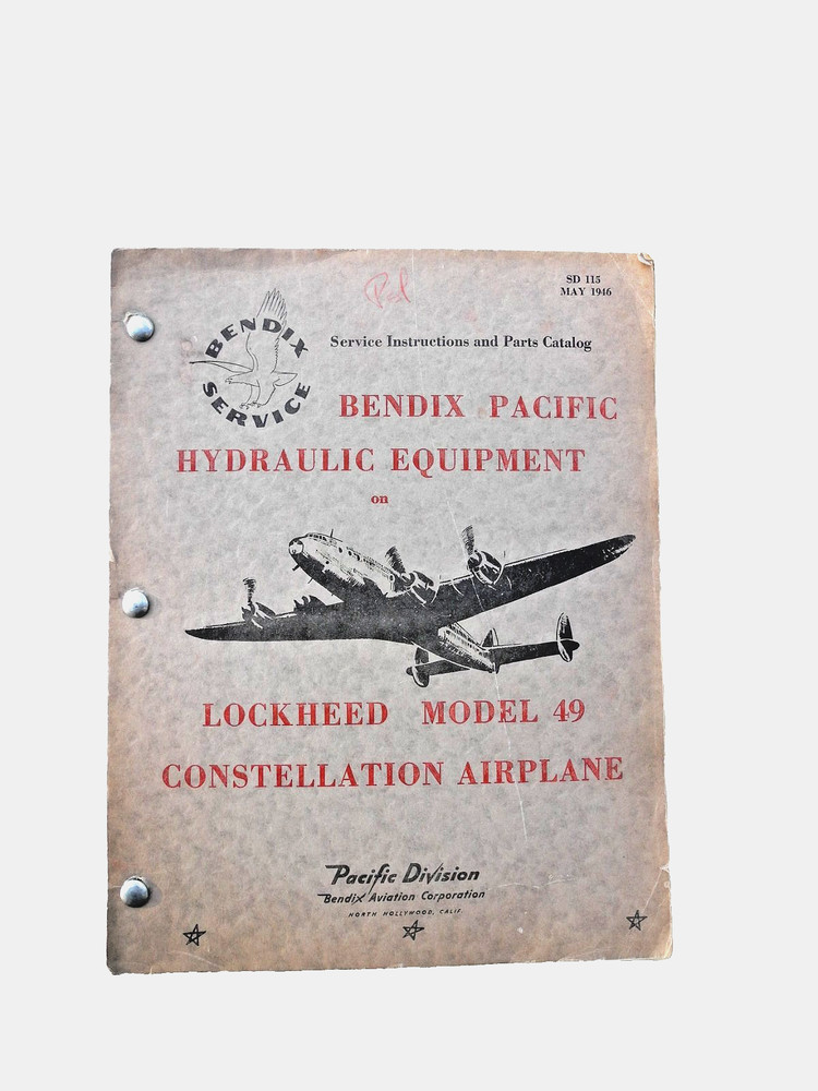 LOCKHEED CONSTELLATION HYDRAULIC EQUIPMENT PARTS CATALOG