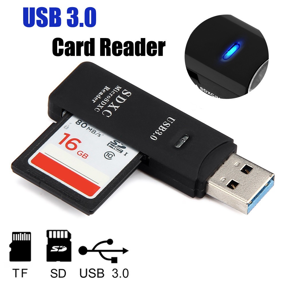 USB3.0 SD Card Reader for PC Micro SD Card to USB Adapter for Camera Memory C