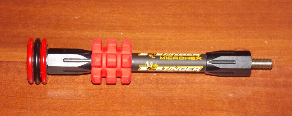 Bee Stinger MicroHex 6" Stabilizer in Matte Black w/Red - B Stinger