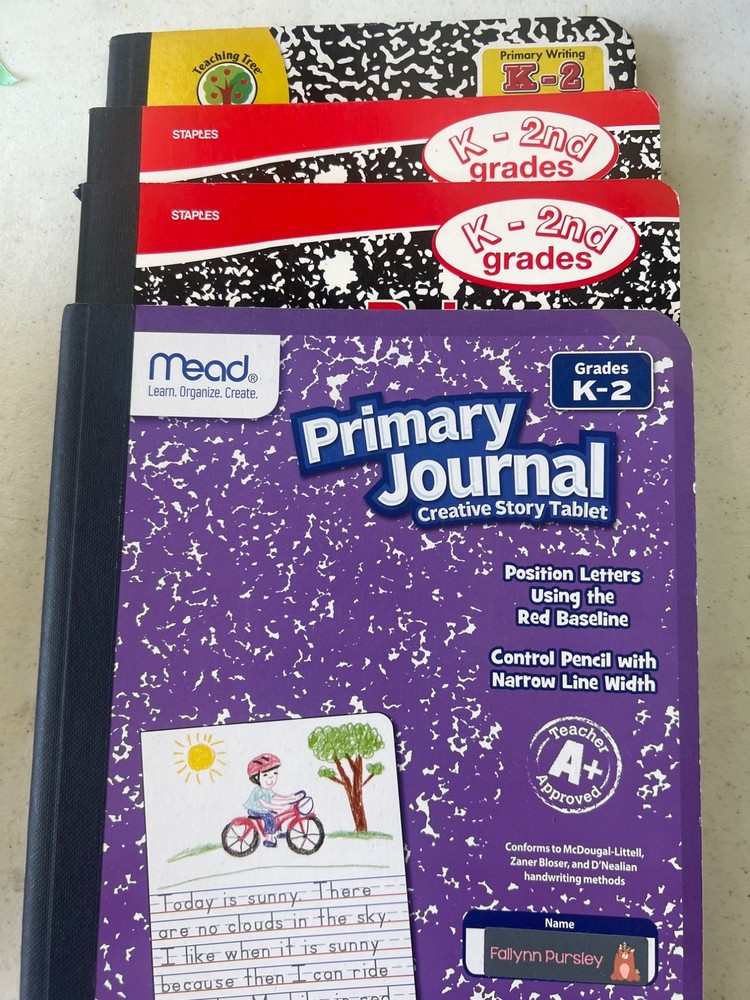 Primary Writing Composition Notebooks For Grades K-2 4 Pack Mead & Staples