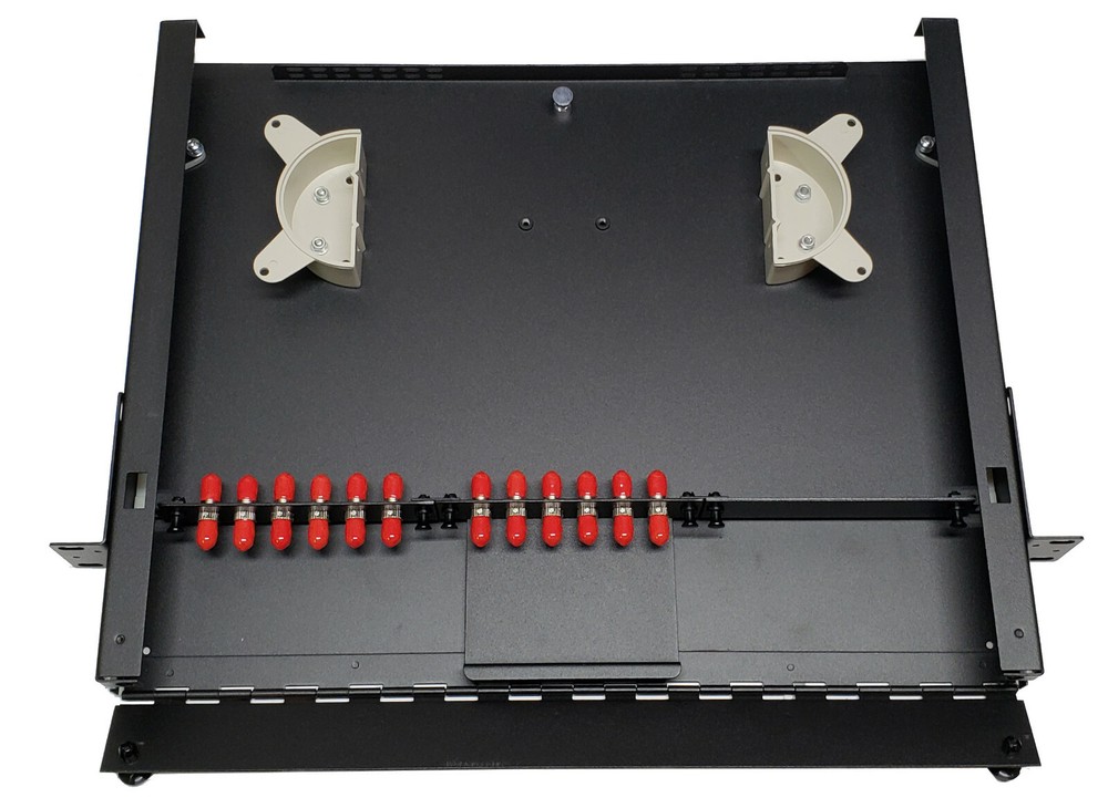 12 Fiber 1RU Rack Mount FDP Patch Only w/ 12 ST SM/MM Simplex Adapters