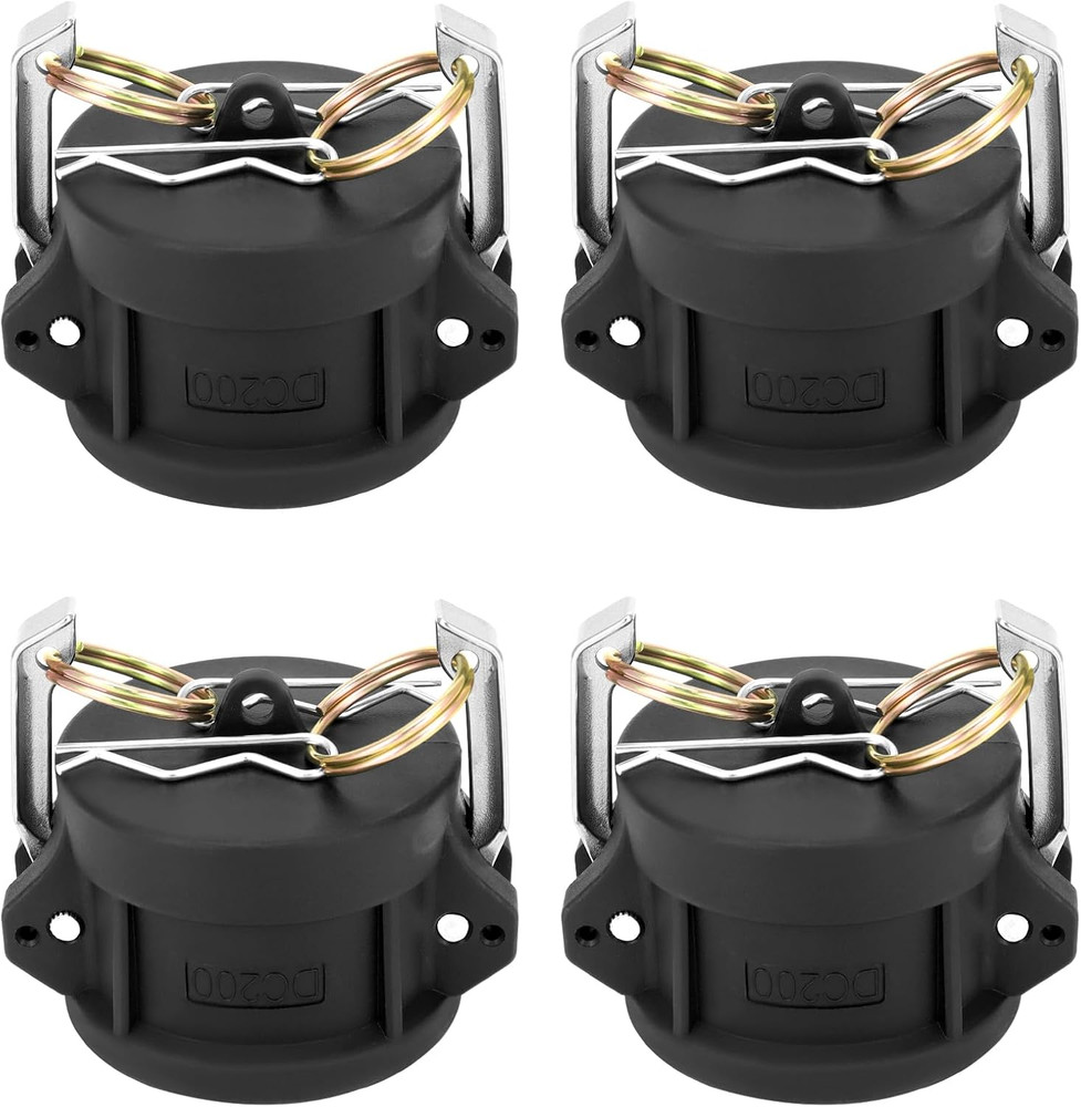 4 Pack 2 in Type DC Polypropylene Camlock Dust Caps Coupling 125 PSI 2-Inch Size