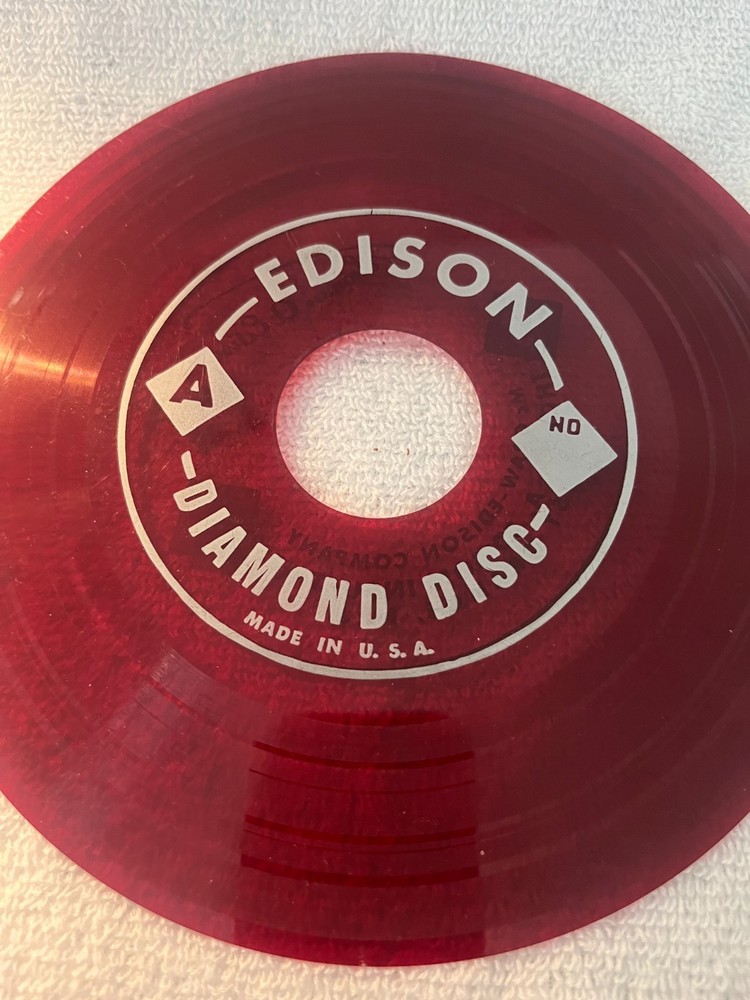 Ruby Red Flex Transparent Thomas A. Edison Voicewriter 7"McGraw Edison Co.
