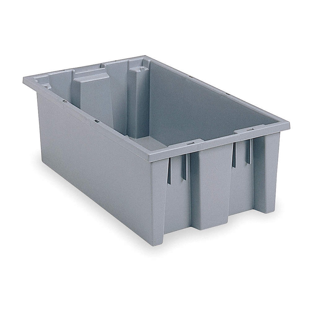 AKRO-MILS 35300GREY PK 3 Stack and Nest Ctr,Gray,Solid,Polymer 5W879