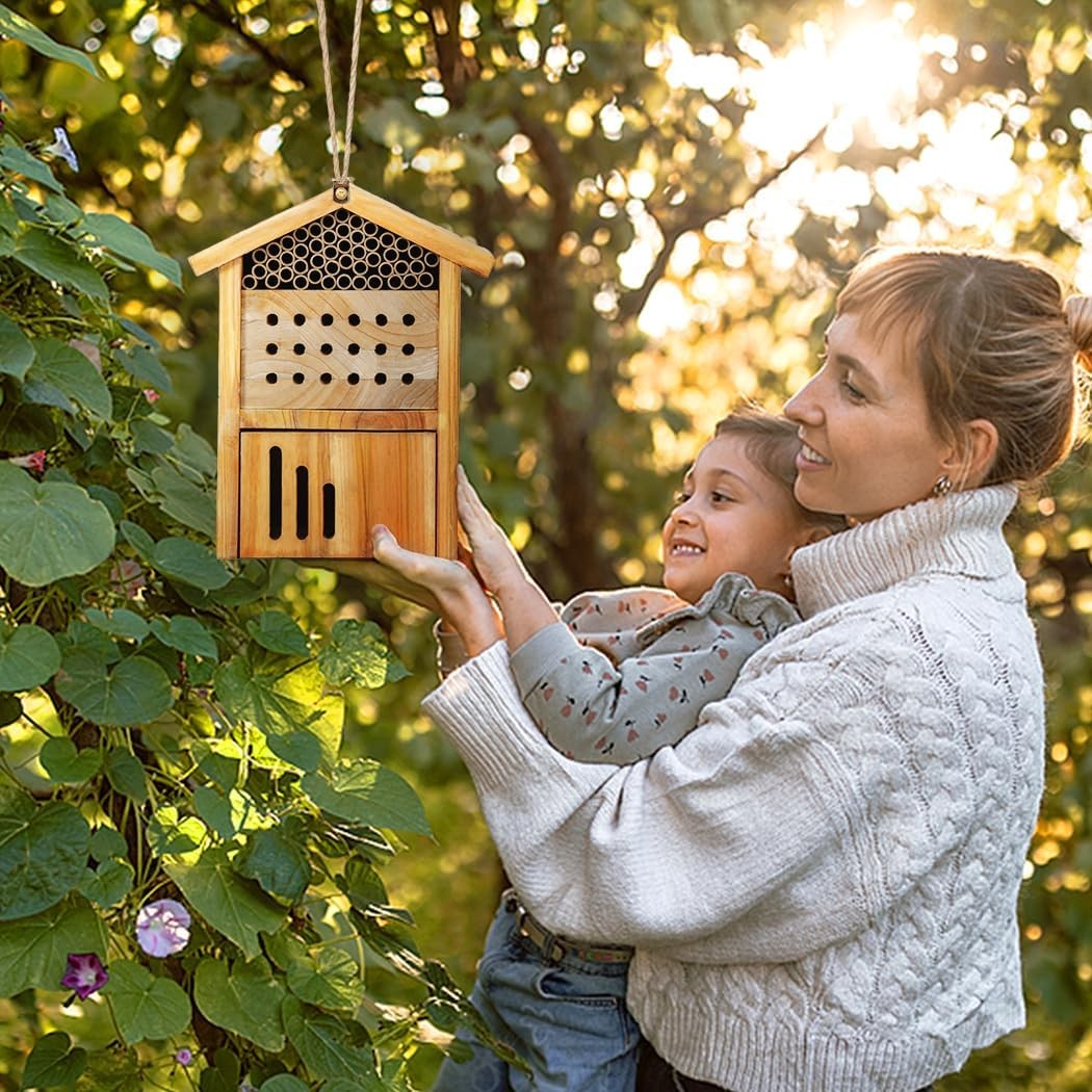 Mason Bee House -Wax Coated Bee Houses,Bee House for The Garden, Mason Bee Ho...